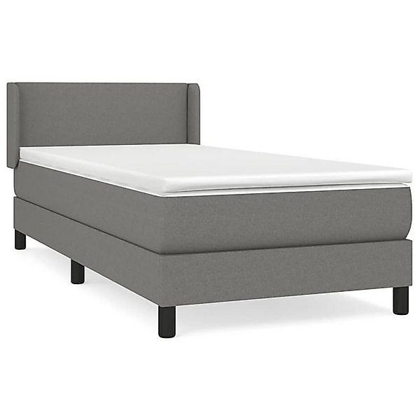 vidaXL Boxspringbett, Boxbett mit Matratze Dunkelgrau 90x200 cm Stoff günstig online kaufen