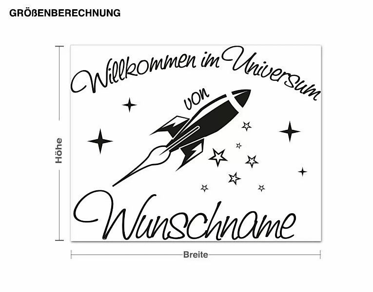 Wunschtext-Wandtattoo Wunschtext-Wunschname Universum günstig online kaufen