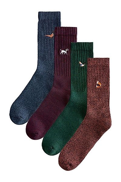 Next Basicsocken Dicke Socken mit Hirsch-Stickerei, 4er-Pack (4-Paar) günstig online kaufen