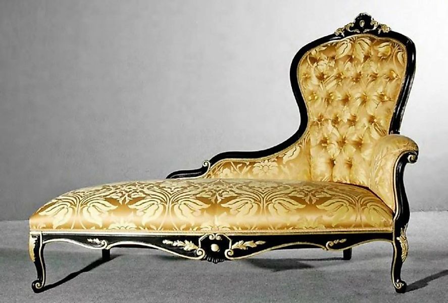 Casa Padrino Chaiselongue Luxus Barock Chaiselongue Gold / Schwarz / Gold - günstig online kaufen
