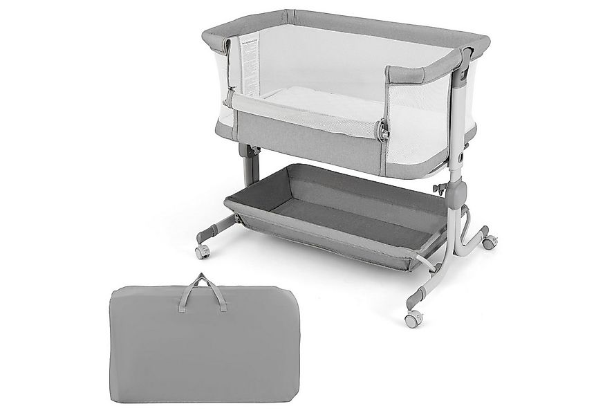 COSTWAY Beistellbett, 1-tlg., Reisebett, Babybett, 6 Fach höhenverstellbar günstig online kaufen