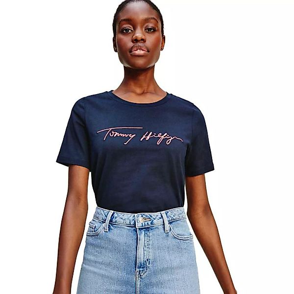 Tommy Hilfiger Regular Script Kurzärmeliges T-shirt XL Desert Sky günstig online kaufen