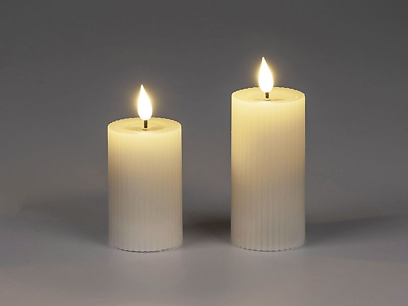 formano LED-Kerze Streifen, mit Timerfunktion, Creme, günstig online kaufen