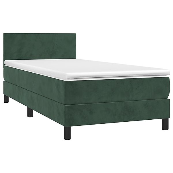 vidaXL Boxspringbett mit Matratze & LED Dunkelgrün 80x200 cm Samt 3134252 günstig online kaufen