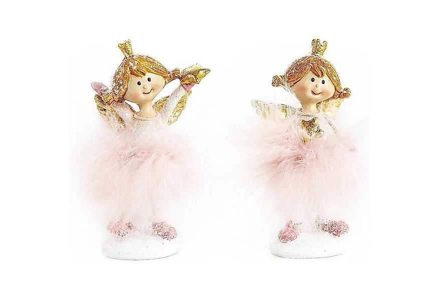Logbuch-Verlag Dekofigur 2 Engel Prinzessin Figuren aus Polyresin, rosa-gol günstig online kaufen