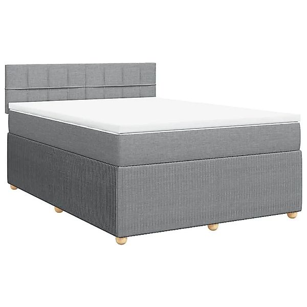 vidaXL Boxspringbett mit Matratze Hellgrau 140x200 cm Stoff 3289779 günstig online kaufen