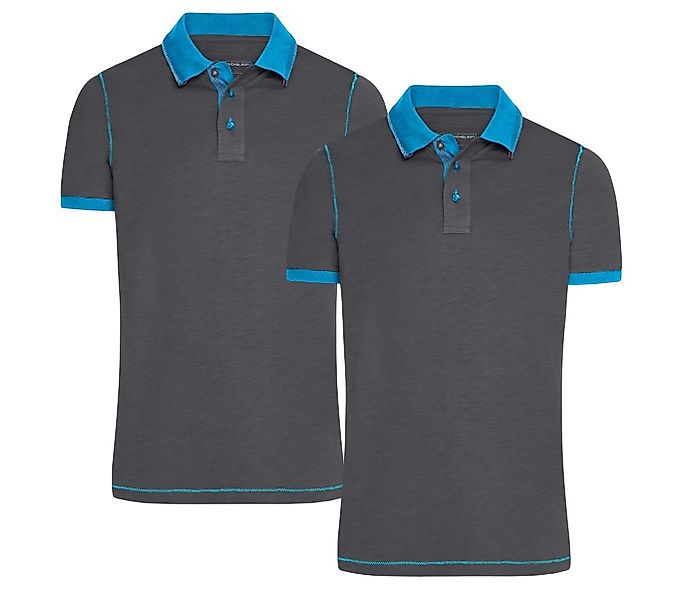 James & Nicholson Poloshirt Doppelpack Herrenpolo in trendiger Slub Qualitä günstig online kaufen
