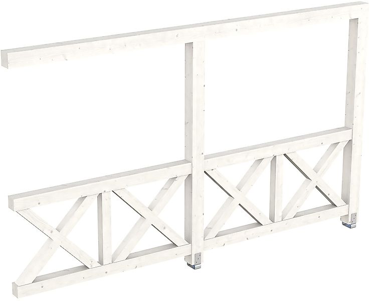 Skan Holz Seitenwand Andreaskreuz (WA) 355 x 210 cm Fichte Weiß günstig online kaufen