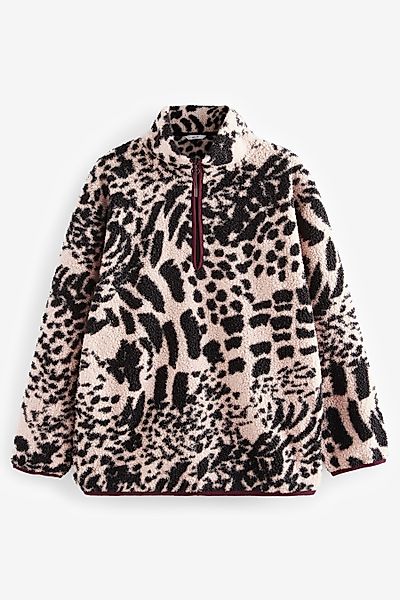 Next Fleecepullover Langes Teddy-Fleeceoberteil mit 1/4-Reißverschluss günstig online kaufen
