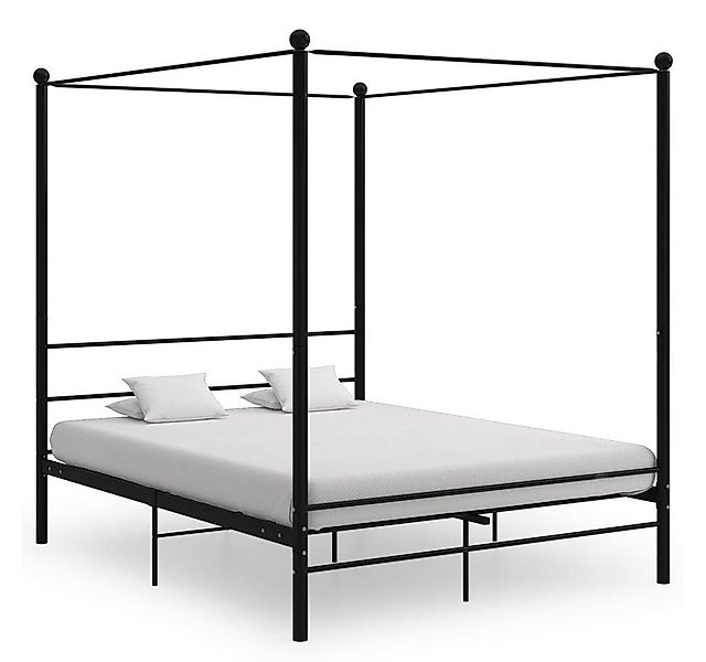 furnicato Bettgestell Himmelbett Schwarz Metall 160x200 cm (1-tlg) günstig online kaufen