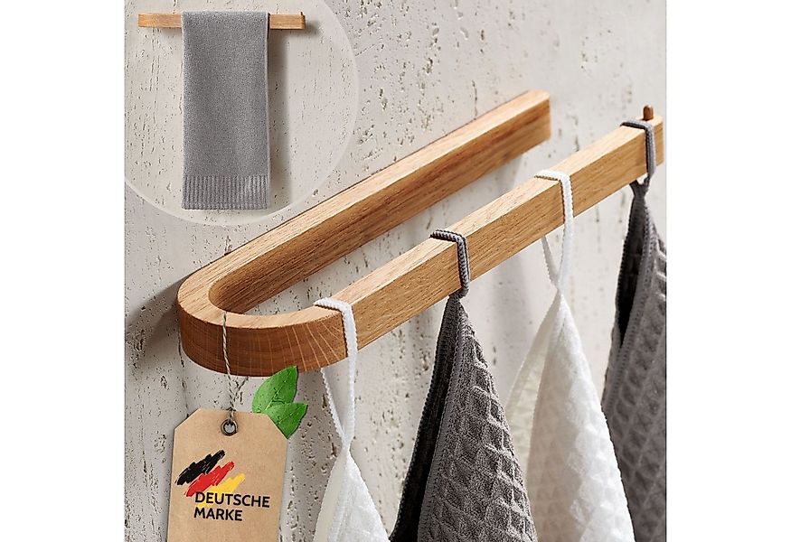 DEKAZIA Handtuchhalter aus massivem Eichenholz Kleben oder Bohren, selbstkl günstig online kaufen