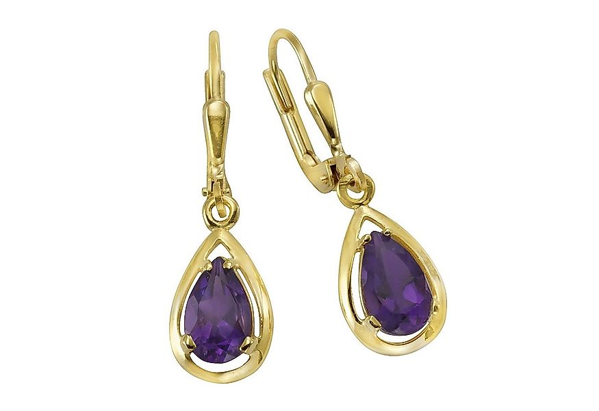 Fascination by Ellen K. Paar Ohrhänger Gold 333 mit echtem Amethyst-Tropfen günstig online kaufen