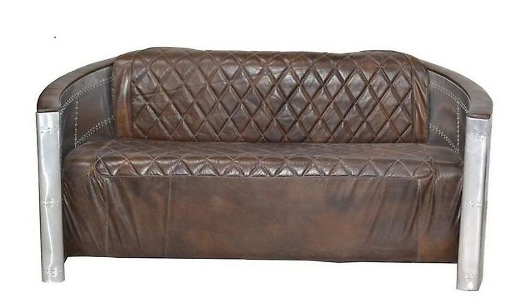 Casa Padrino 3-Sitzer Luxus Aluminium 3-Sitz Sofa Dunkelbraun - Art Deco Vi günstig online kaufen