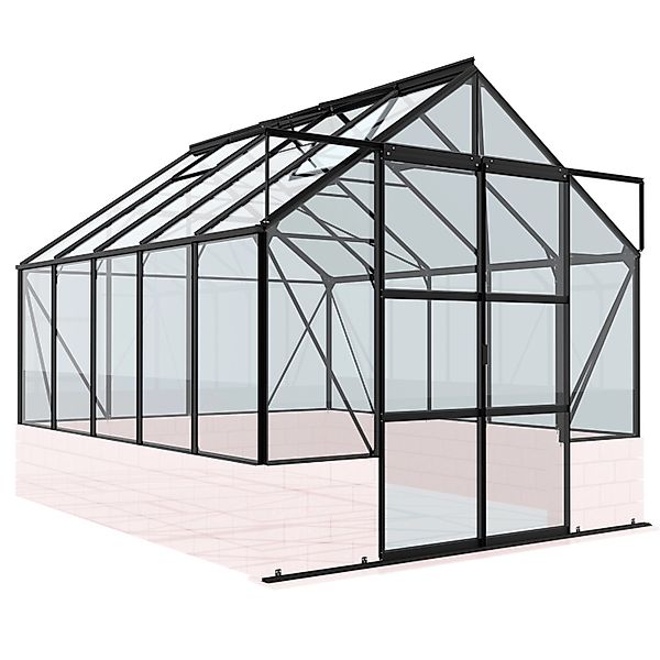 Vitavia Gewächshaus Cassandra 8300 Schwarz ESG 3 mm 257 cm x 323,1 cm x 248 günstig online kaufen