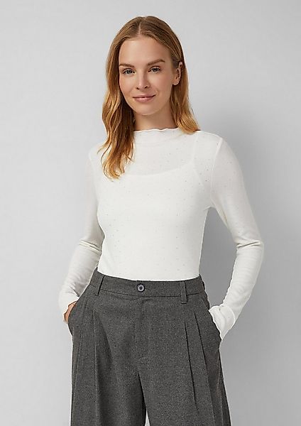 s.Oliver Langarmshirt T-Shirt Geripptes Jerseyshirt im Slim Fit mit Metalli günstig online kaufen