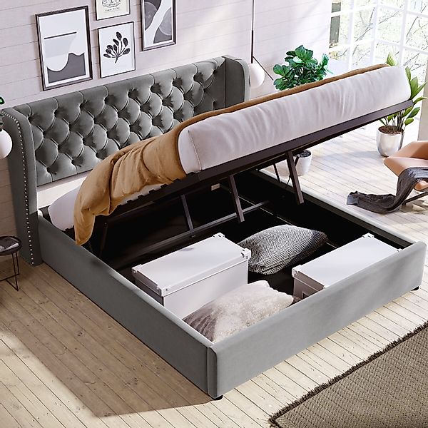 Sweiko Polsterbett, Doppelbett mit ohrförmigem Kopfteil, günstig online kaufen