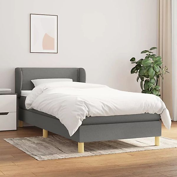 Vidaxl Boxspringbett Mit Matratze Dunkelgrau 100x200 Cm Stoff günstig online kaufen