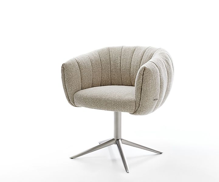 Drehstuhl Jada-Flex Webstoff Soft Beige Fußkreuz Edelstahl 360° drehbar Wip günstig online kaufen