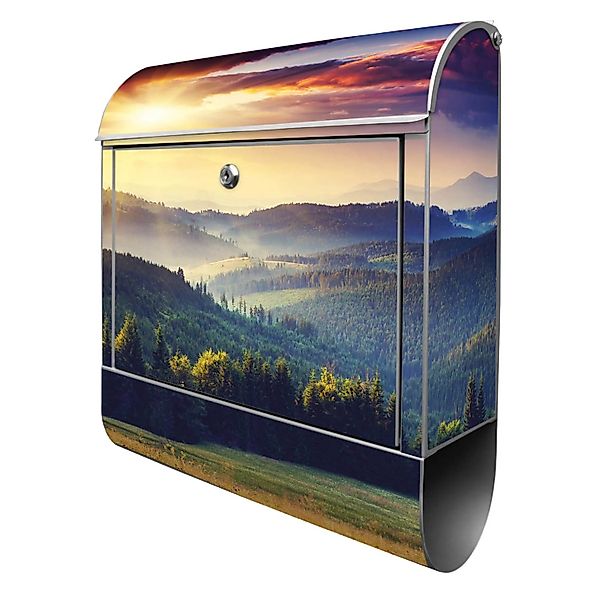 Banjado Design Briefkasten Silber Pulverbeschichtet 39x47x14cm 2 Schlüssel günstig online kaufen