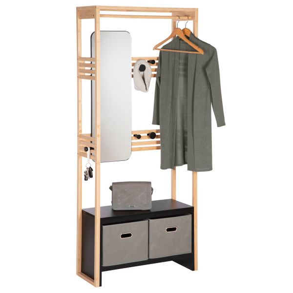 ONVAYA Garderobenständer Bambus mit Spiegel ǀ günstig online kaufen