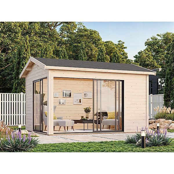 Palmako Gartenhaus Amanda Slide 390 x 300 cm Grau FSC® günstig online kaufen