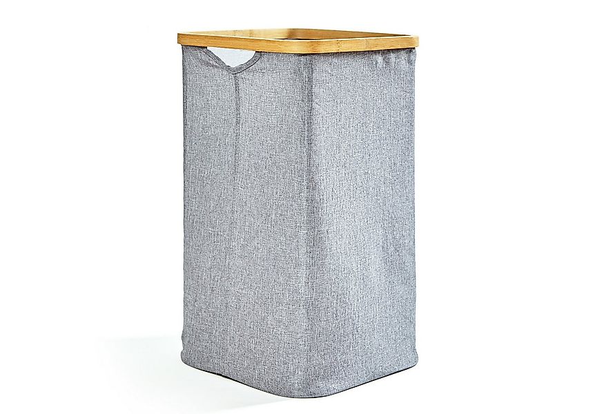 blumfeldt Wäschekorb Wäschekorb eckig Bambus Baumwollleinen einfacher Aufba günstig online kaufen