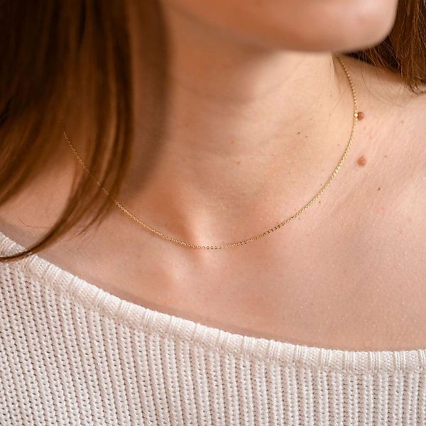 Materia Gliederkette Damen Gold Ankerkette 1mm günstig online kaufen