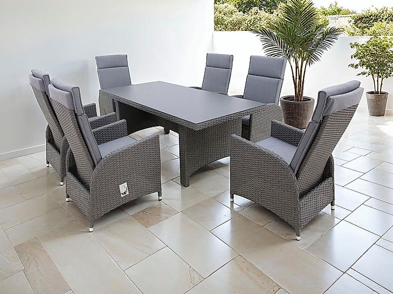 KONIFERA Garten-Essgruppe »Newcastle«, (Set, 13-tlg., 6 Sessel, Rückenlehne günstig online kaufen