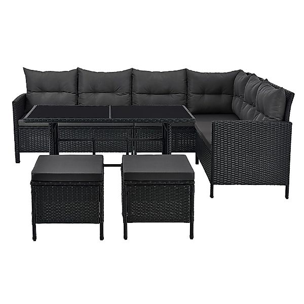 Juskys Gartenlounge-Set Manacor, (Gartenlounge), Polyrattan Gartenmöbel-Set günstig online kaufen