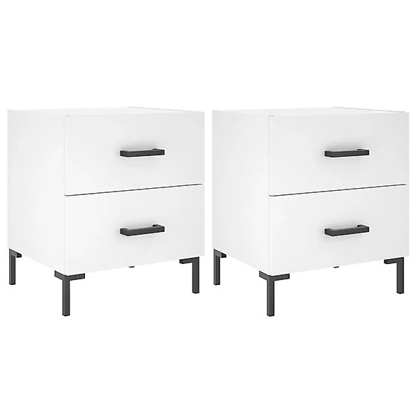 vidaXL Nachttische 2 Stk Weiß 40x35x47,5 cm Holzwerkstoff Modell 12 günstig online kaufen