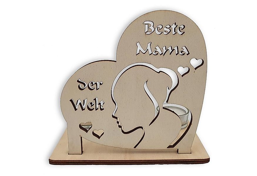 Namofactur Teelichthalter Deko Kerzenständer "Beste Mama der Welt" Herz aus günstig online kaufen