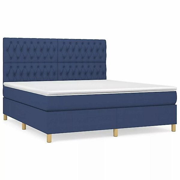 vidaXL Boxspringbett mit Matratze Blau 180x200 cm Stoff1358619 günstig online kaufen