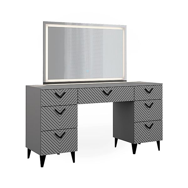 Vicco Schminktisch Anett, Grau, 150 cm günstig online kaufen