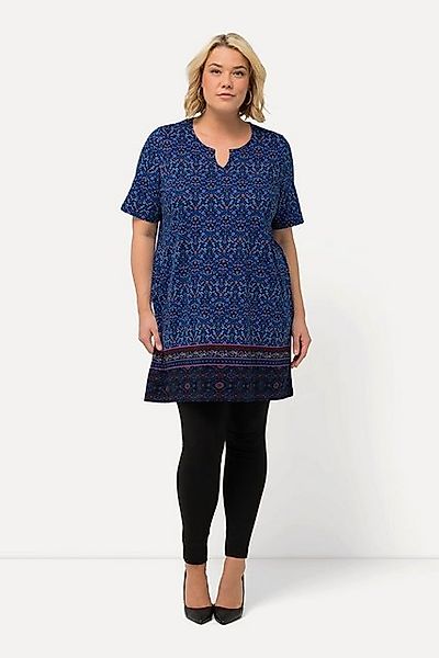 Ulla Popken Longshirt Longshirt A-Linie Tunika-Ausschnitt Halbarm günstig online kaufen