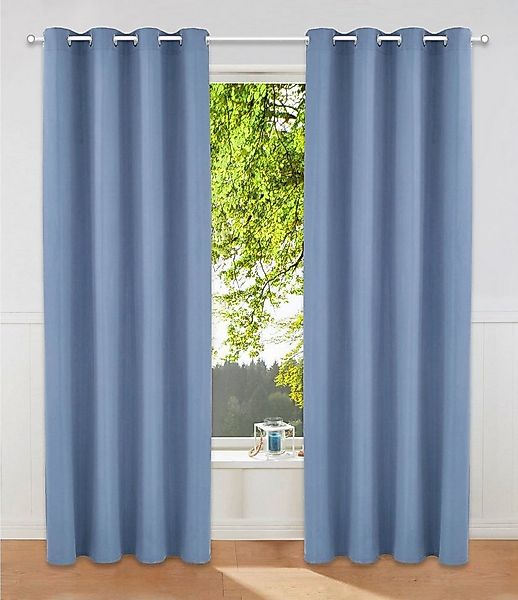 my home Vorhang Parry (2 St), Ösen, blickdicht, Polyester, 2-er Set, blickd günstig online kaufen