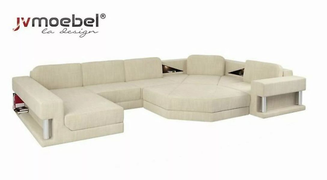 JVmoebel Ecksofa, Design Ecksofa Stoff Moderne Sofas U-Form Wohnlandschaft günstig online kaufen