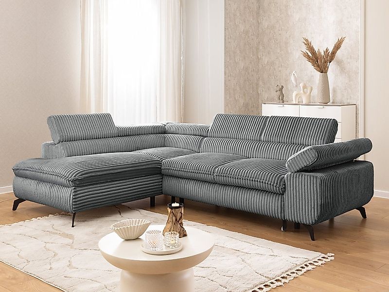 S-Style Möbel Ecksofa Bonnie mit Schlaffunktion Bettkasten und Kopfteilvers günstig online kaufen