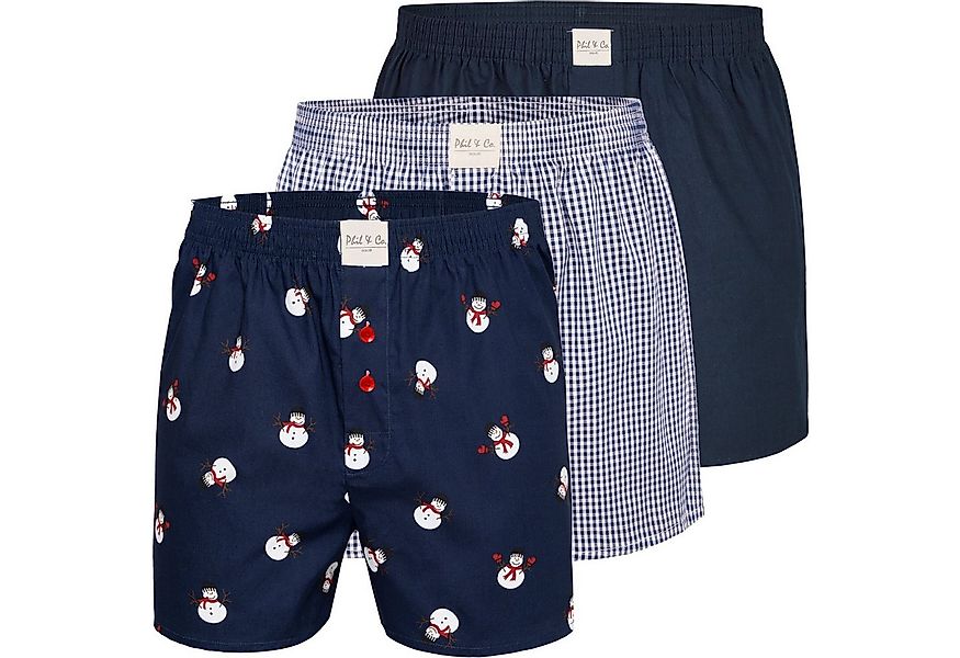Phil & Co. Boxershorts 3 Phil & Co Webboxer Herren american Boxershorts Wei günstig online kaufen