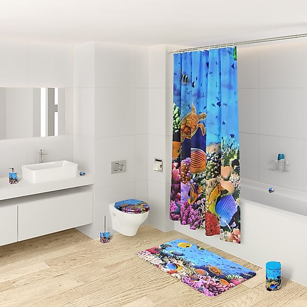 Sanilo Badezimmer Set, Seifenspender und WC Bürste Ocean günstig online kaufen