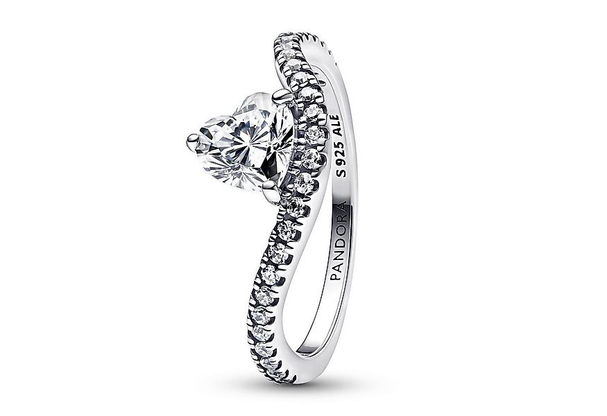 Pandora Silberring Damen-Welliges Pavé Silber günstig online kaufen