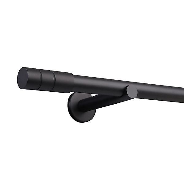 Deco-Raum Gardinenstange nach Maß 1-Lauf Zylinder Ø 25mm Schwarz 100cm günstig online kaufen
