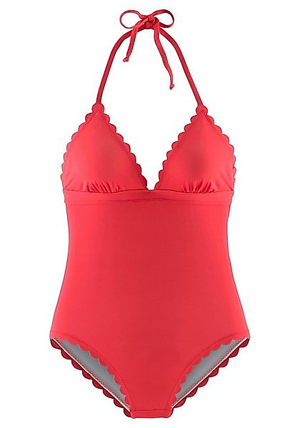 LASCANA Badeanzug Scallop mit gelaserter Wellenkante günstig online kaufen