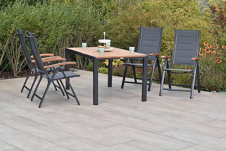 MERXX Garten-Essgruppe »»Paxos«« Set, 5-fach verstellbare Rückenlehne, gepo günstig online kaufen