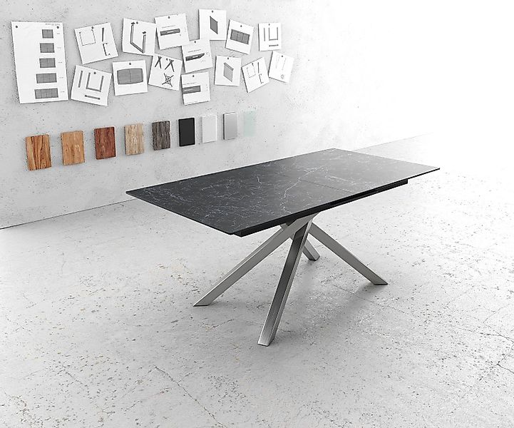 DELIFE Esstisch Edge, Keramik Laminam® Nero günstig online kaufen