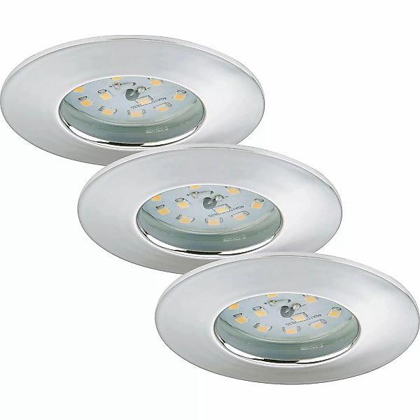 Briloner LED-Einbauleuchte Attach 3er-Set starr Chrom günstig online kaufen