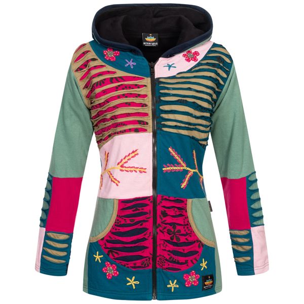 ankerglut Fleecejacke "Patchwork Multicolor NUNAVUT II NEW FLOWER POWER" günstig online kaufen