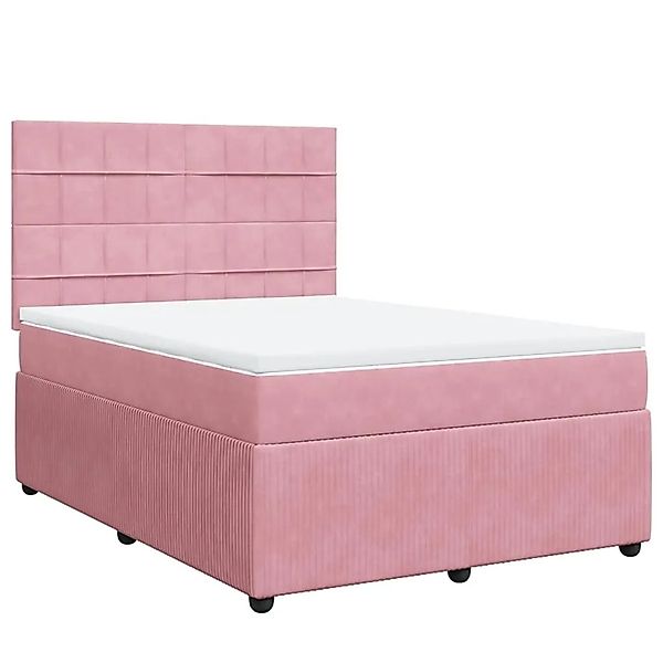 vidaXL Boxspringbett mit Matratze Rosa 140x190 cm Samt 3292339 günstig online kaufen