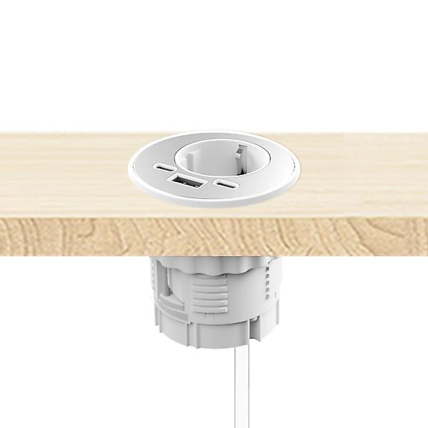 kalb Energon Einbausteckdose Rund 1x 230V USB-A USB C und Dataexchange 58mm günstig online kaufen
