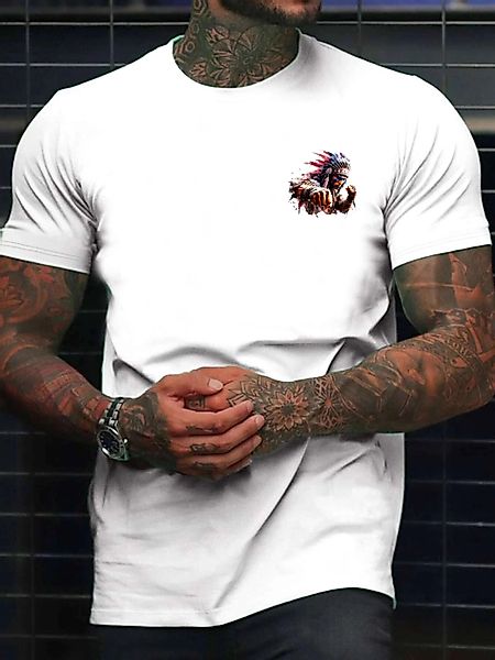 RMK T-Shirt Herren Shirt Casual Freizeitshirt Sommer Häuptling Indigene Pri günstig online kaufen