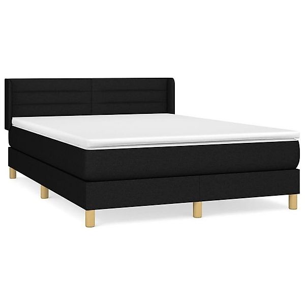 furnicato Bett Boxspringbett mit Matratze Schwarz 140x200 cm Stoff (1-tlg) günstig online kaufen